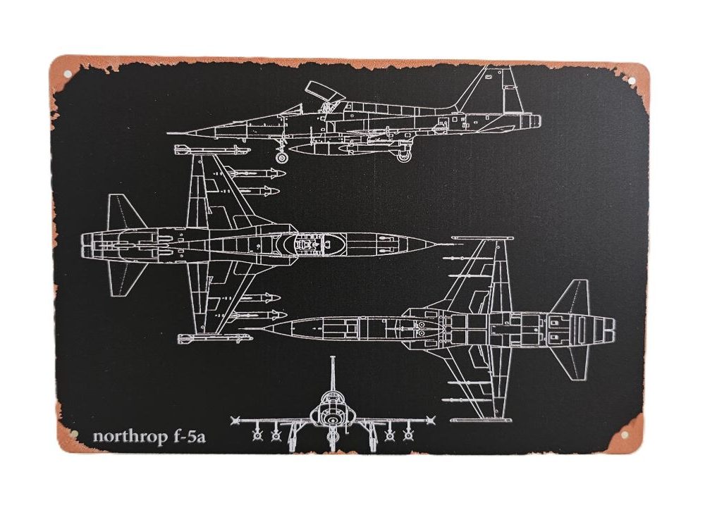 Letrero Avión "Northrop F-5E" (20x30cm)